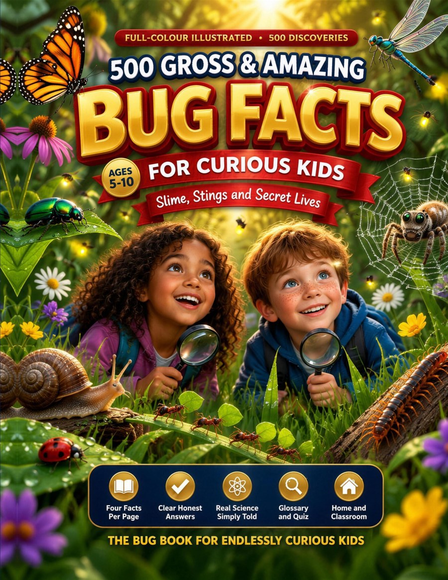 500 Gross and Amazing Bug Facts: An Illustrated Insect and Spider Book for Curious Kids Ages 5-10 cover