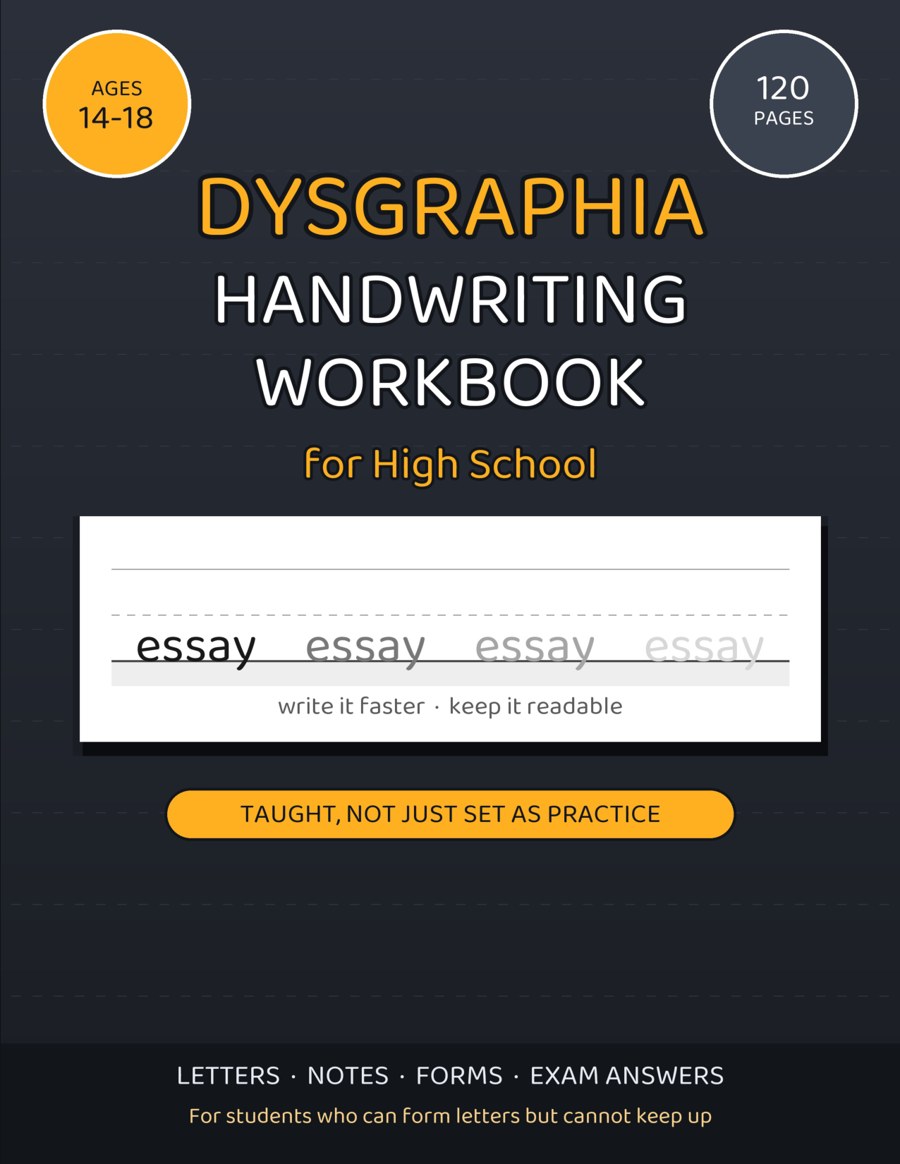 Dysgraphia Workbook: High School cover