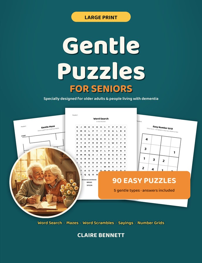 Gentle Puzzles for Seniors cover