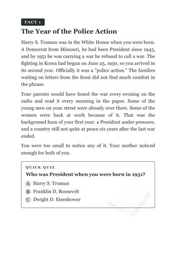 Born in 1951: 101 Things You Will Never Forget sample page 1