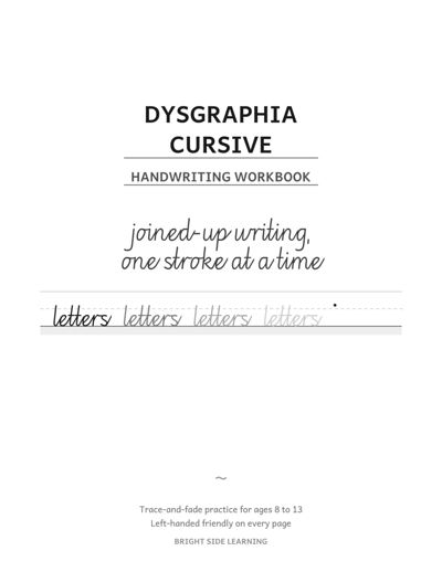 Dysgraphia Workbook: Cursive sample page 1