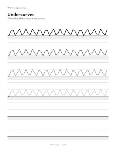 Dysgraphia Workbook: Cursive sample page 2