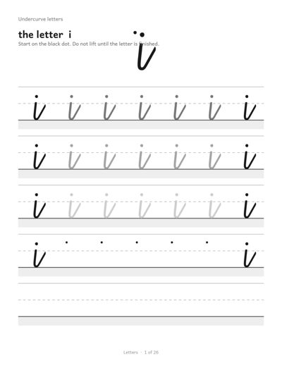 Dysgraphia Workbook: Cursive sample page 3