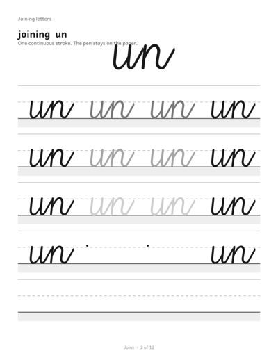 Dysgraphia Workbook: Cursive sample page 5