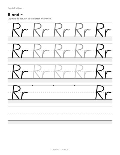 Dysgraphia Workbook: Cursive sample page 8