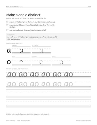 Dysgraphia Workbook: High School sample page 3