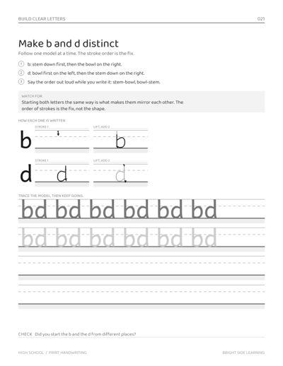 Dysgraphia Workbook: High School sample page 4