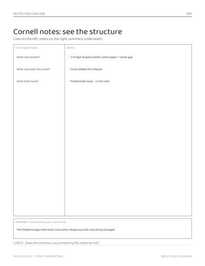 Dysgraphia Workbook: High School sample page 7