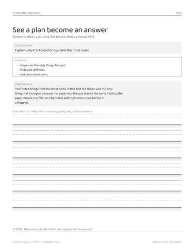 Dysgraphia Workbook: High School sample page 8