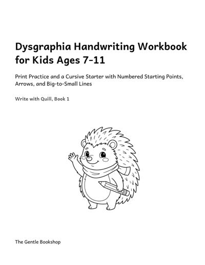 Dysgraphia Handwriting Workbook for Kids Ages 7-11 sample page 1