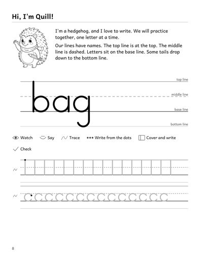 Dysgraphia Handwriting Workbook for Kids Ages 7-11 sample page 2