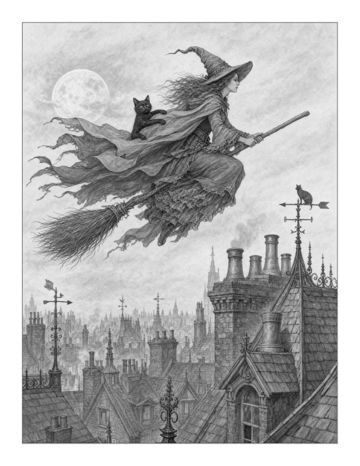 Halloween Grayscale: Vol. 2 sample page 4