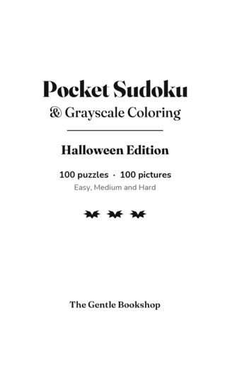 Pocket Sudoku & Grayscale Coloring: Halloween Edition sample page 1