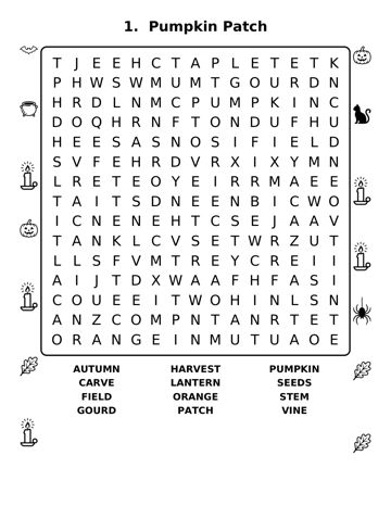 Halloween Word Search: Hard sample page 2