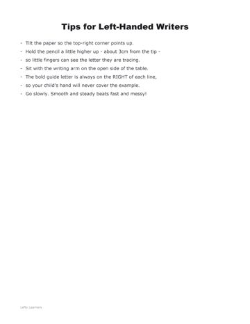 Left-Handed Letter Tracing sample page 2