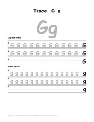 Left-Handed Letter Tracing sample page 4