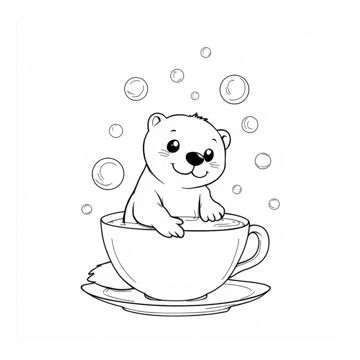 Cute Sea Otters sample page 3
