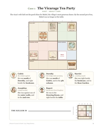 Whodunit Puzzles for Adults: Cozy Village Murders sample page 4