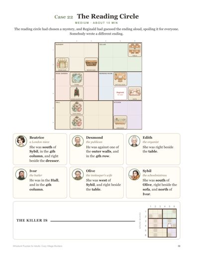 Whodunit Puzzles for Adults: Cozy Village Murders sample page 5